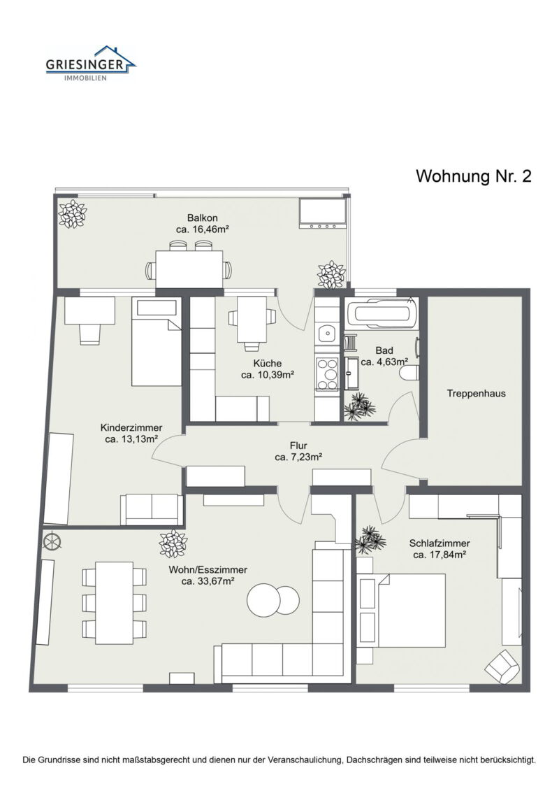 Wohnung Nr. 2 - 2D Grundrisse