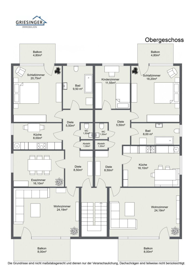 2D -Grundriss-Obergeschoss