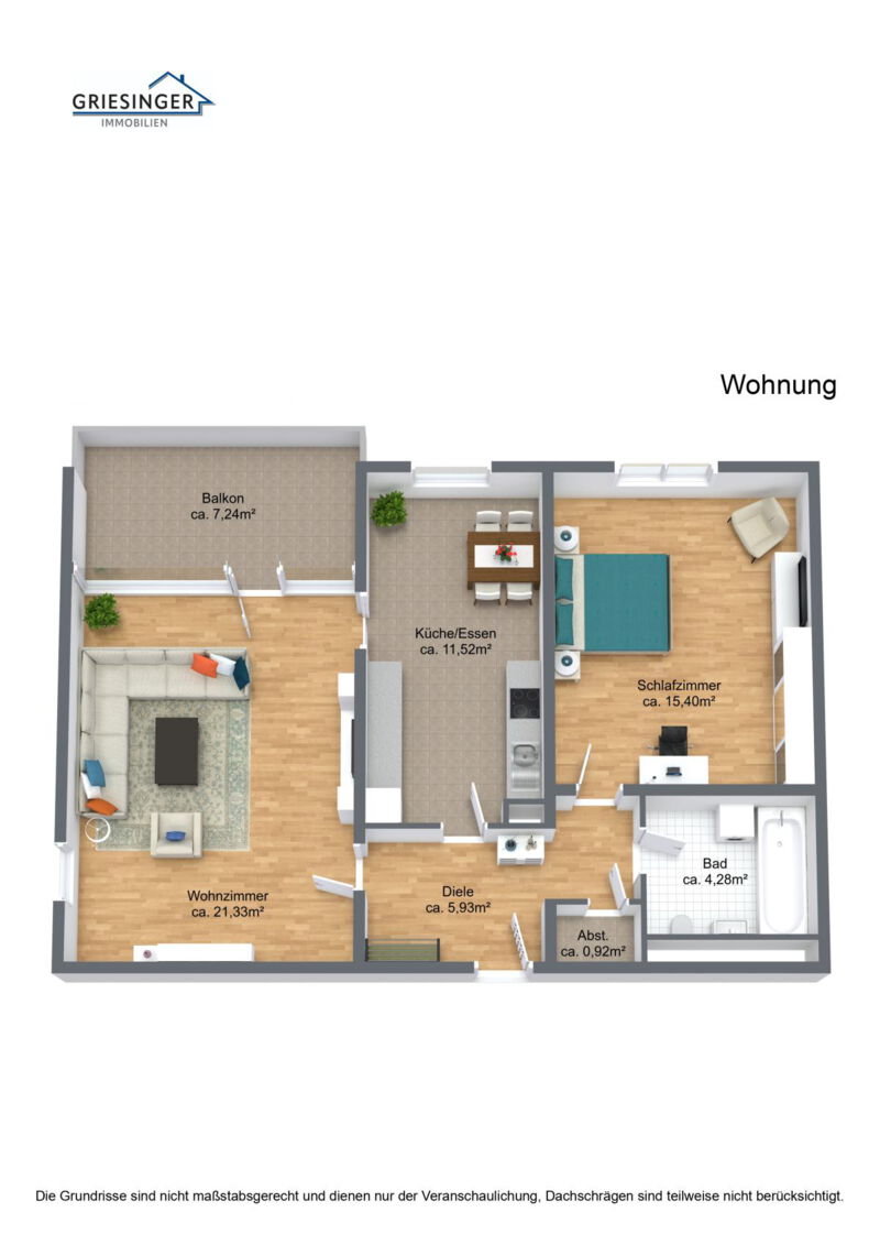 Wohnung - 3D Grundriss