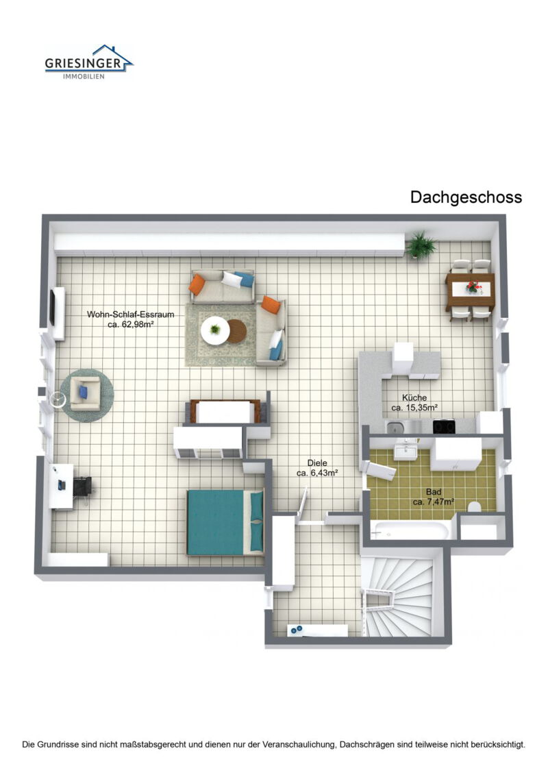 Dachgeschoss - 3D Grundriss