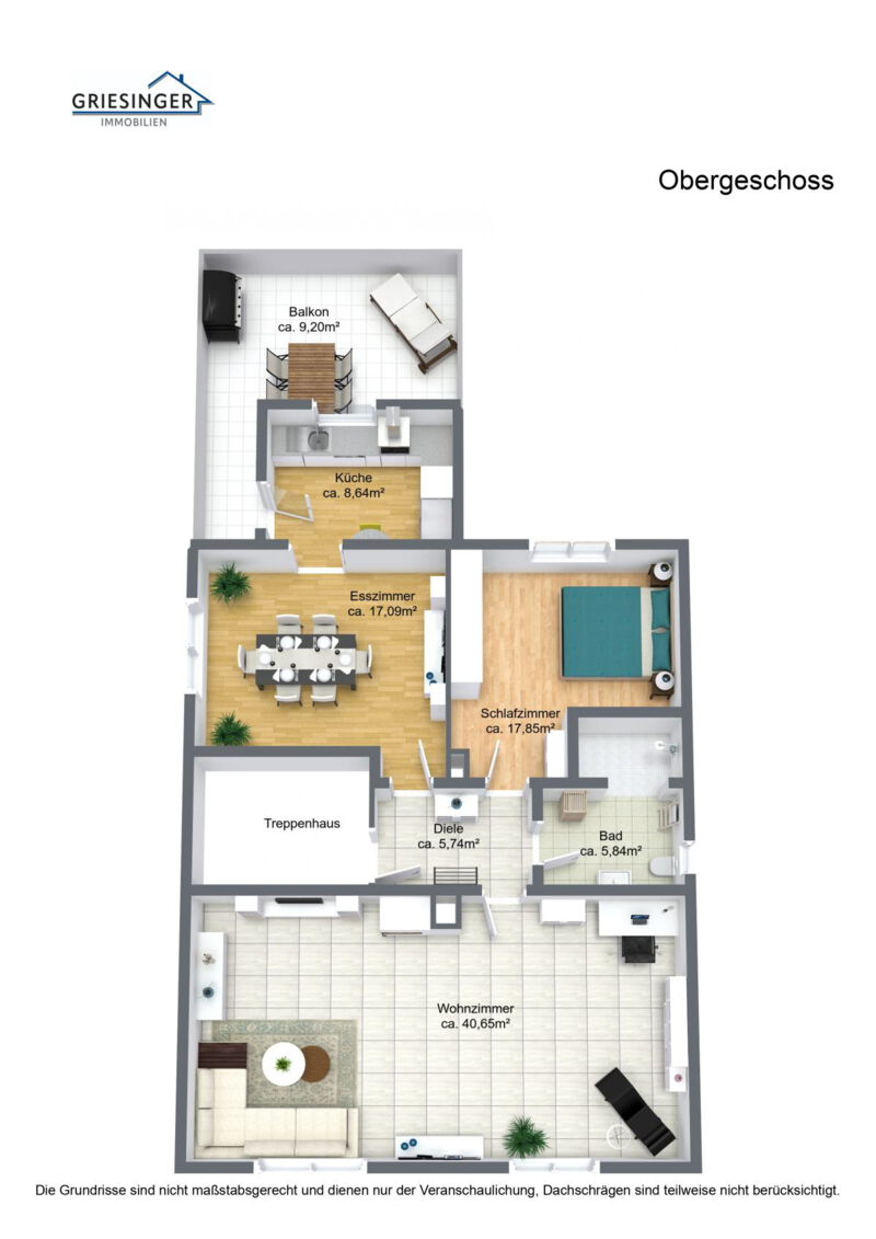 Obergeschoss - 3D  Grundriss