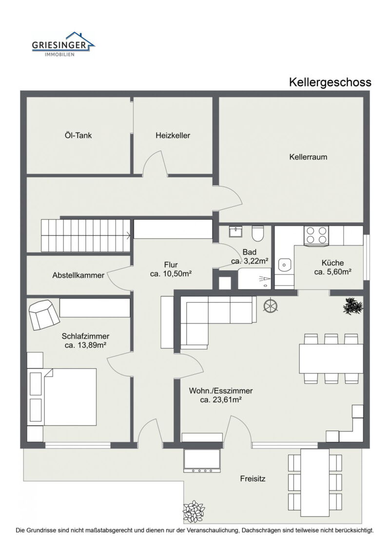 2D Grundriss - Kellergeschoss -