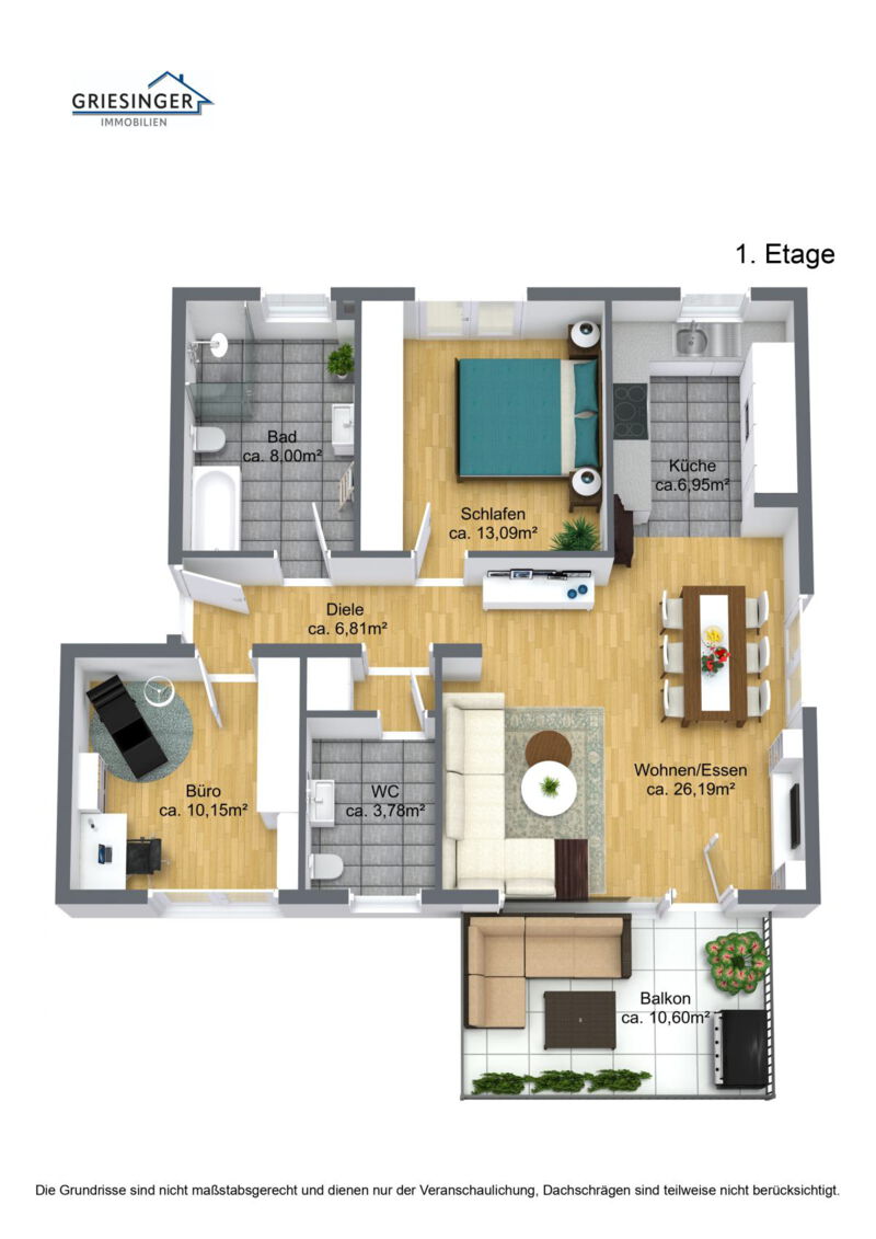 1. Etage - 3D Grundriss