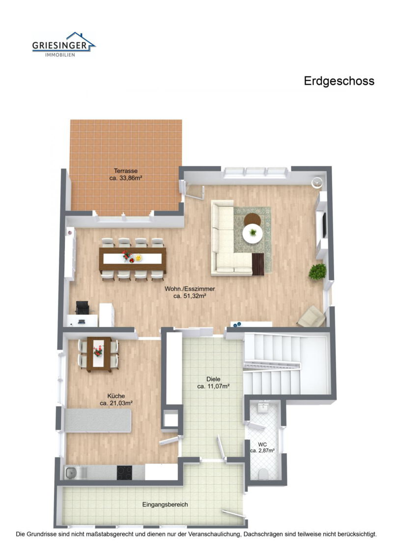 Erdgeschoss - 3D Grundriss