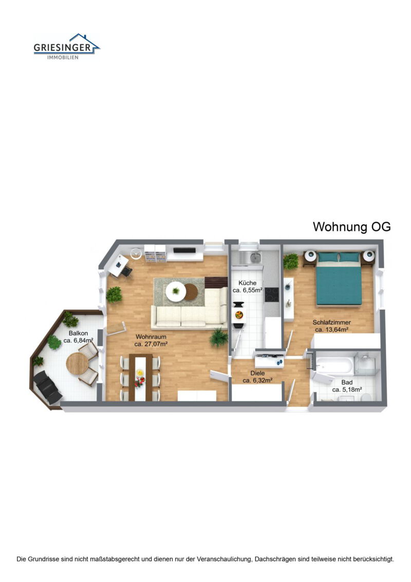 Wohnung OG - 3D Grundriss