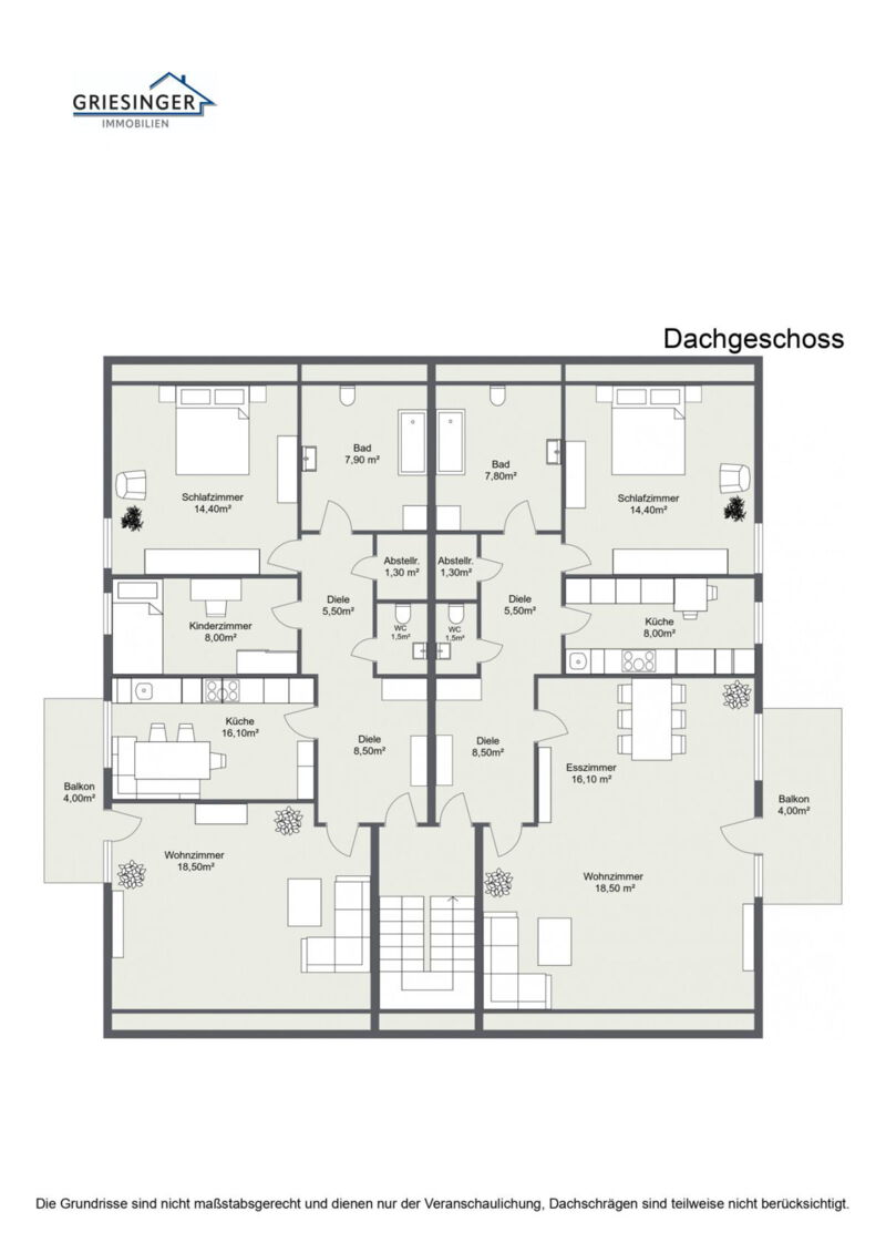 2D -Grundriss-Dachgeschoss