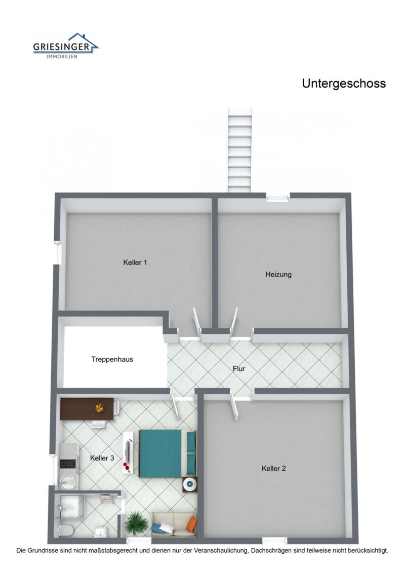 Untergeschoss - 3D  Grundriss