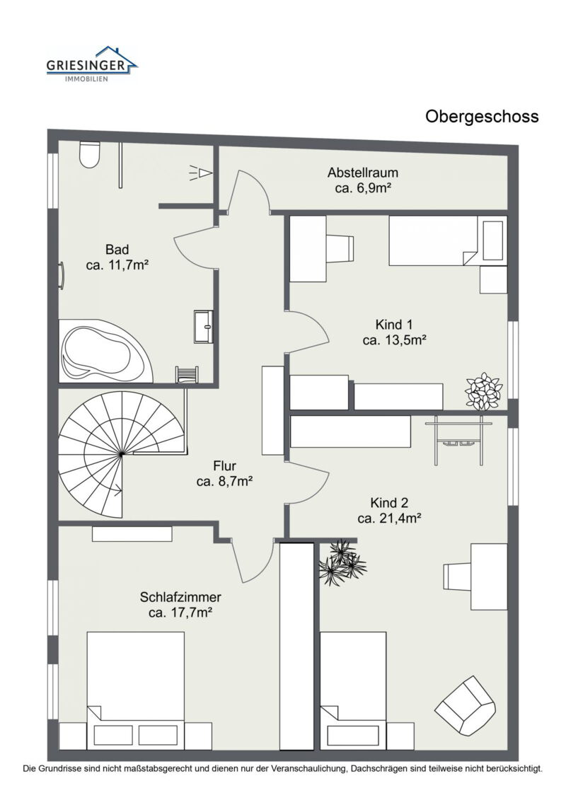 W3 - Obergeschoss - 2D Grundriss